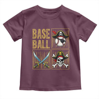Funny Pirate Skeleton Baseball Toddler T Shirt Sports Lover Gifts - Wonder Print Shop
