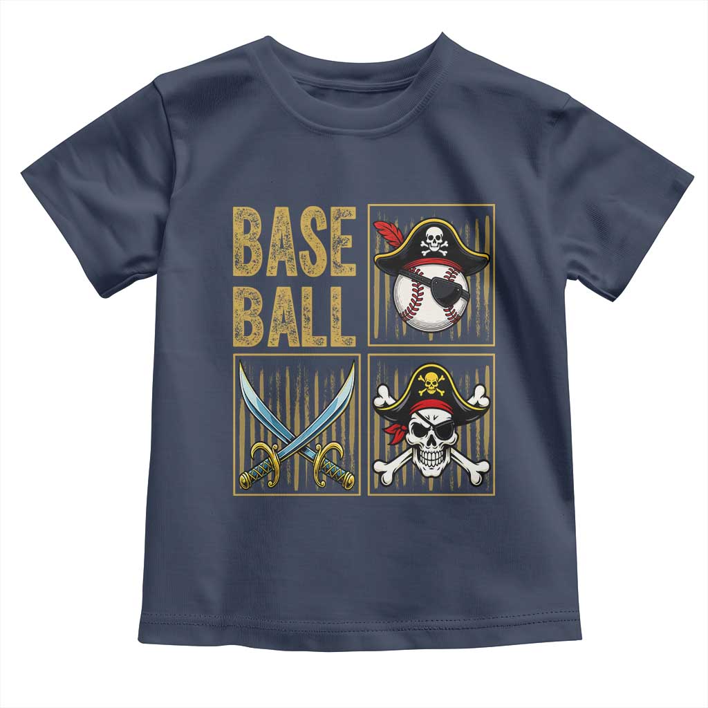 Funny Pirate Skeleton Baseball Toddler T Shirt Sports Lover Gifts - Wonder Print Shop