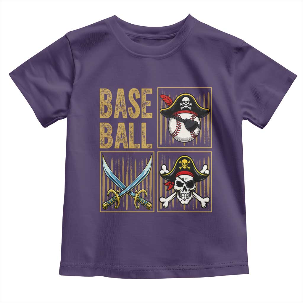 Funny Pirate Skeleton Baseball Toddler T Shirt Sports Lover Gifts - Wonder Print Shop