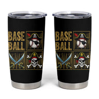 Funny Pirate Skeleton Baseball Tumbler Cup Sports Lover Gifts