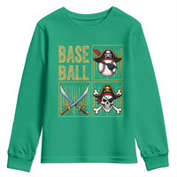 Funny Pirate Skeleton Baseball Youth Sweatshirt Sports Lover Gifts - Wonder Print Shop