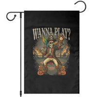 Halloween Baseball Garden Flag Funny Wanna Play Dabbing Pirate Skeleton Catcher - Wonder Print Shop