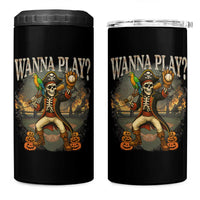 Halloween Baseball 4 in 1 Can Cooler Tumbler Funny Wanna Play Dabbing Pirate Skeleton Catcher