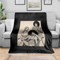 Vintage 70s Afro Queen Black Girl Pride Fashion Throw Blanket