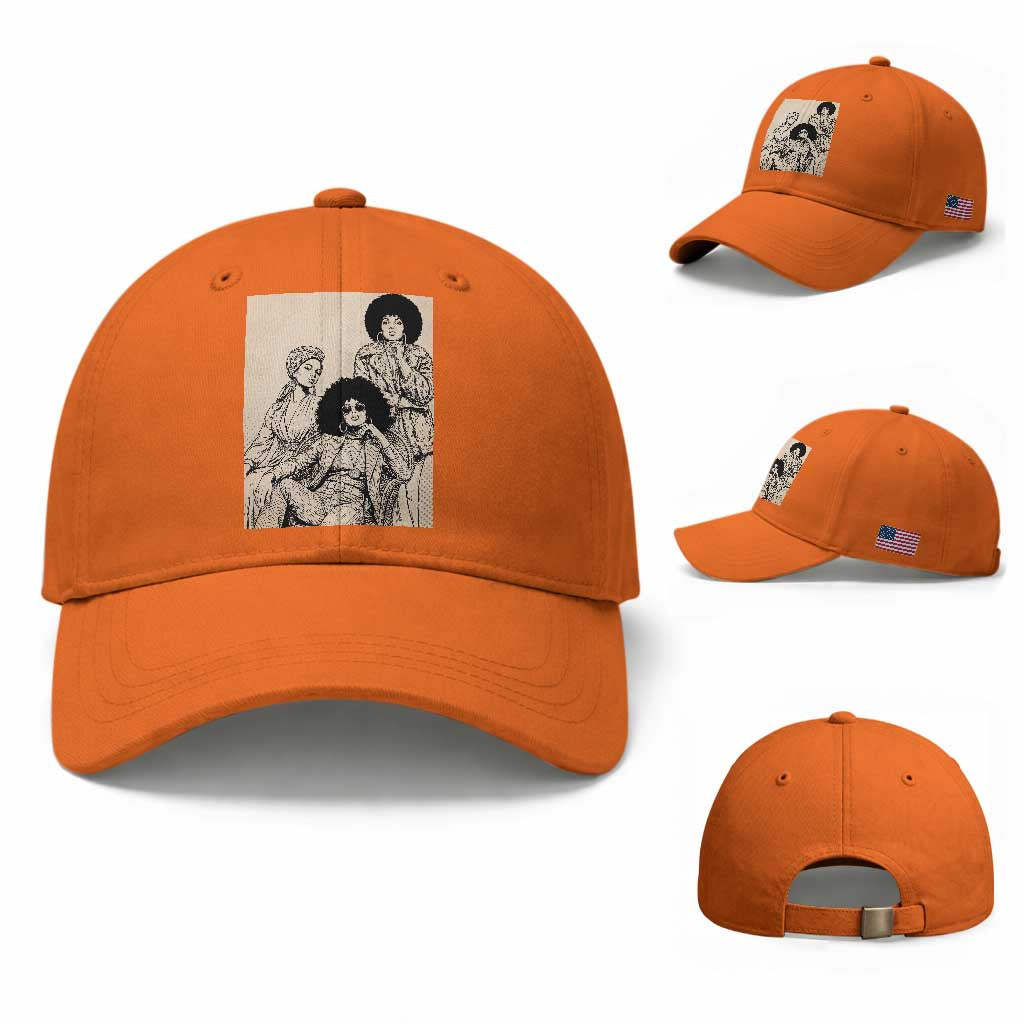 Vintage 70s Afro Queen Black Girl Pride Fashion Baseball Cap