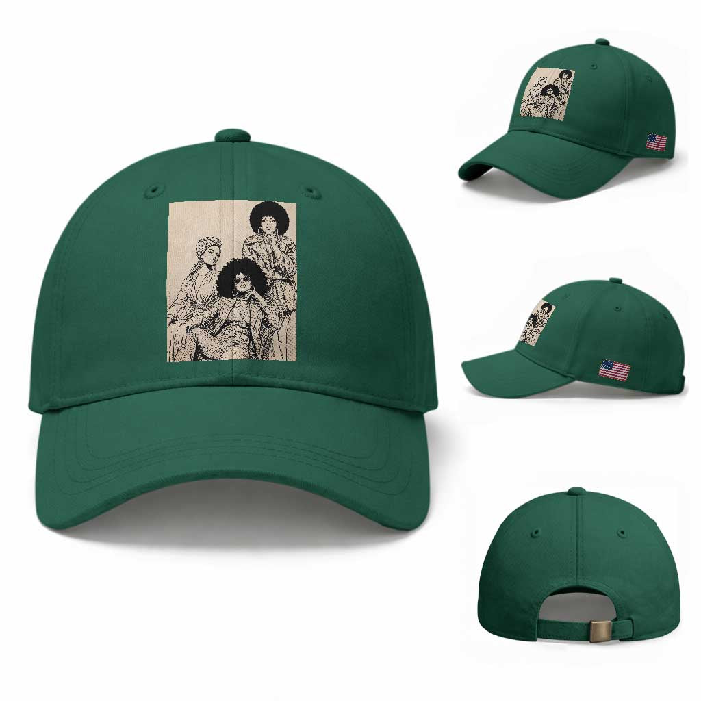 Vintage 70s Afro Queen Black Girl Pride Fashion Baseball Cap