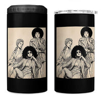 Vintage 70s Afro Queen Black Girl Pride Fashion 4 in 1 Can Cooler Tumbler