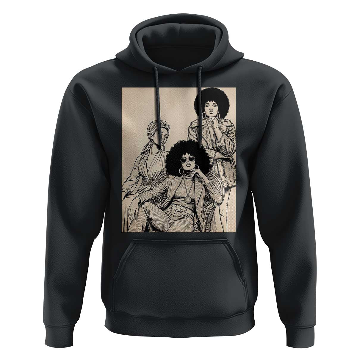 Vintage 70s Afro Queen Black Girl Pride Fashion Hoodie