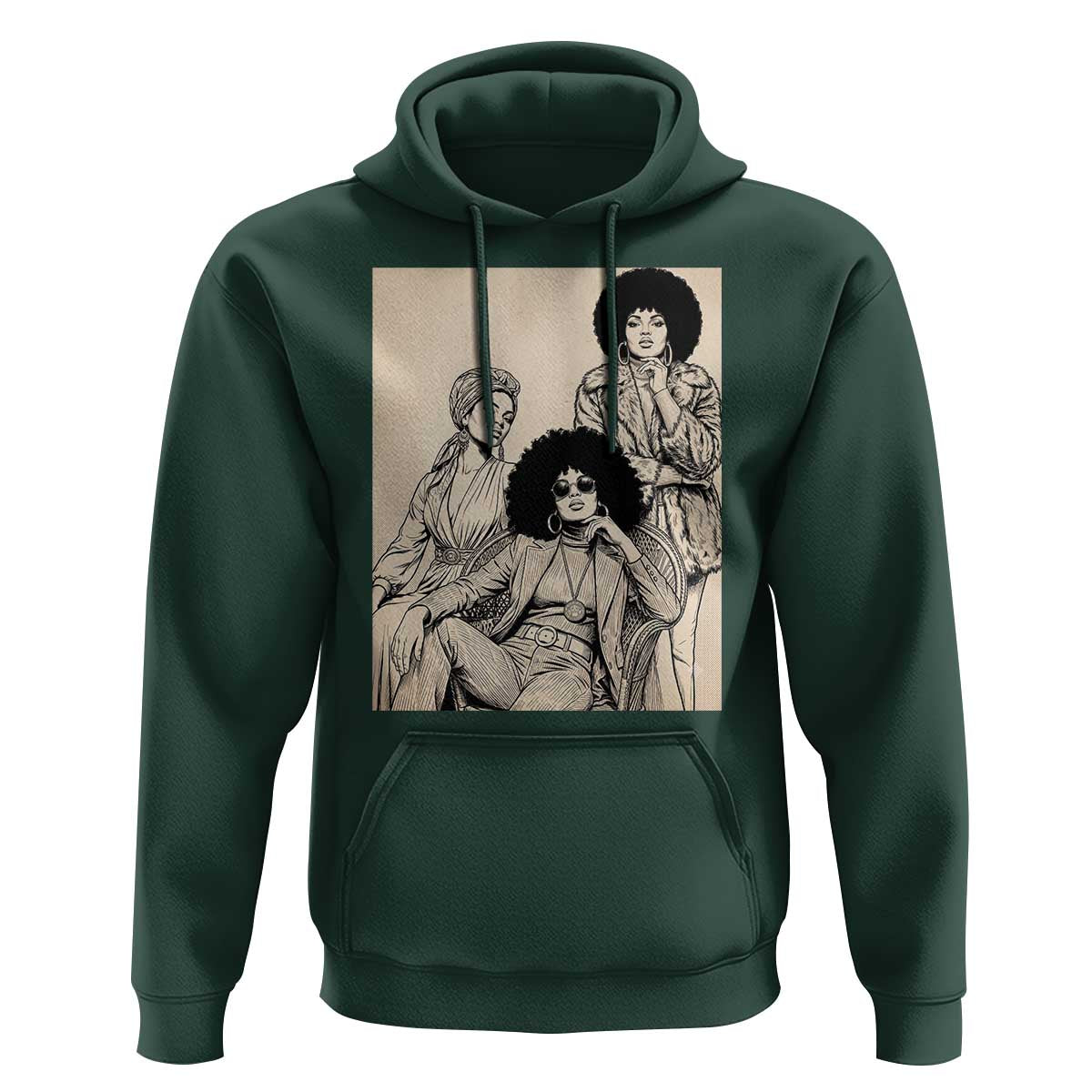 Vintage 70s Afro Queen Black Girl Pride Fashion Hoodie