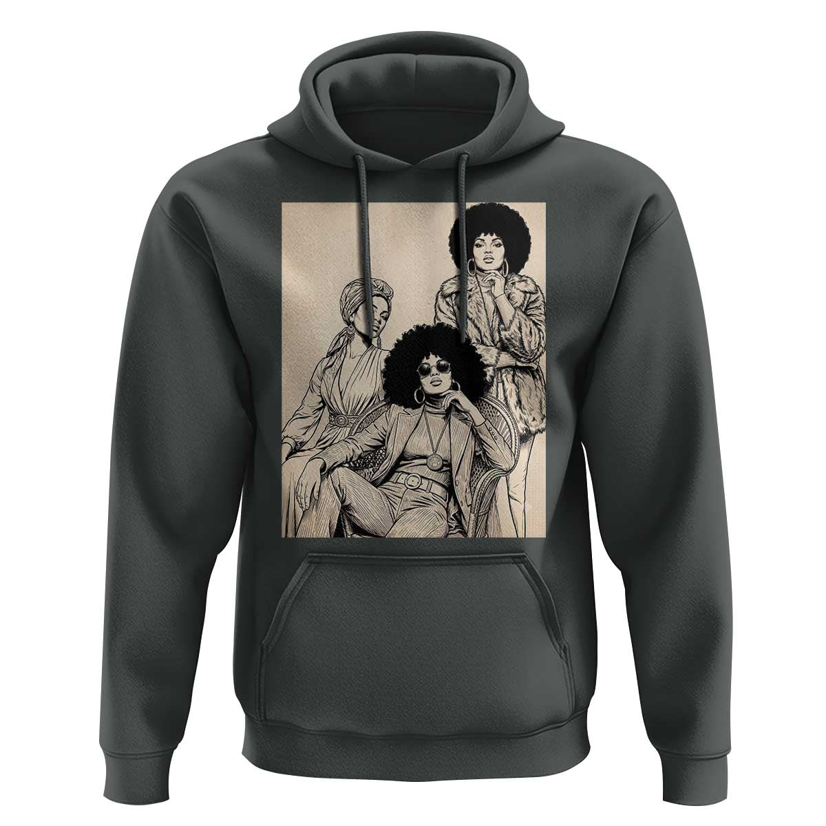 Vintage 70s Afro Queen Black Girl Pride Fashion Hoodie