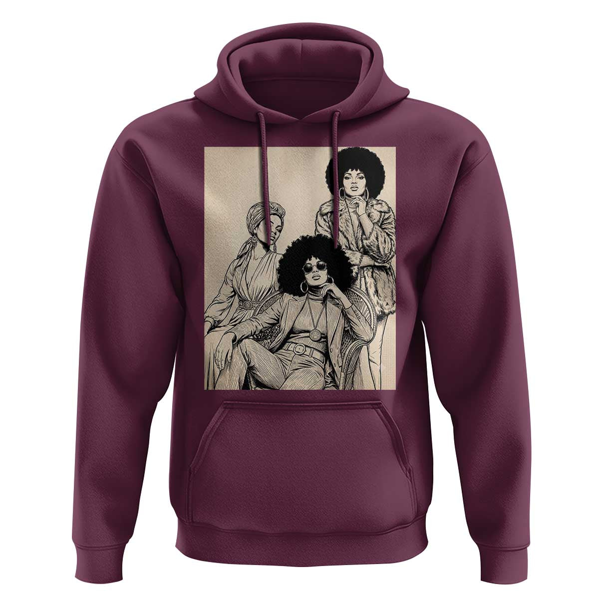 Vintage 70s Afro Queen Black Girl Pride Fashion Hoodie