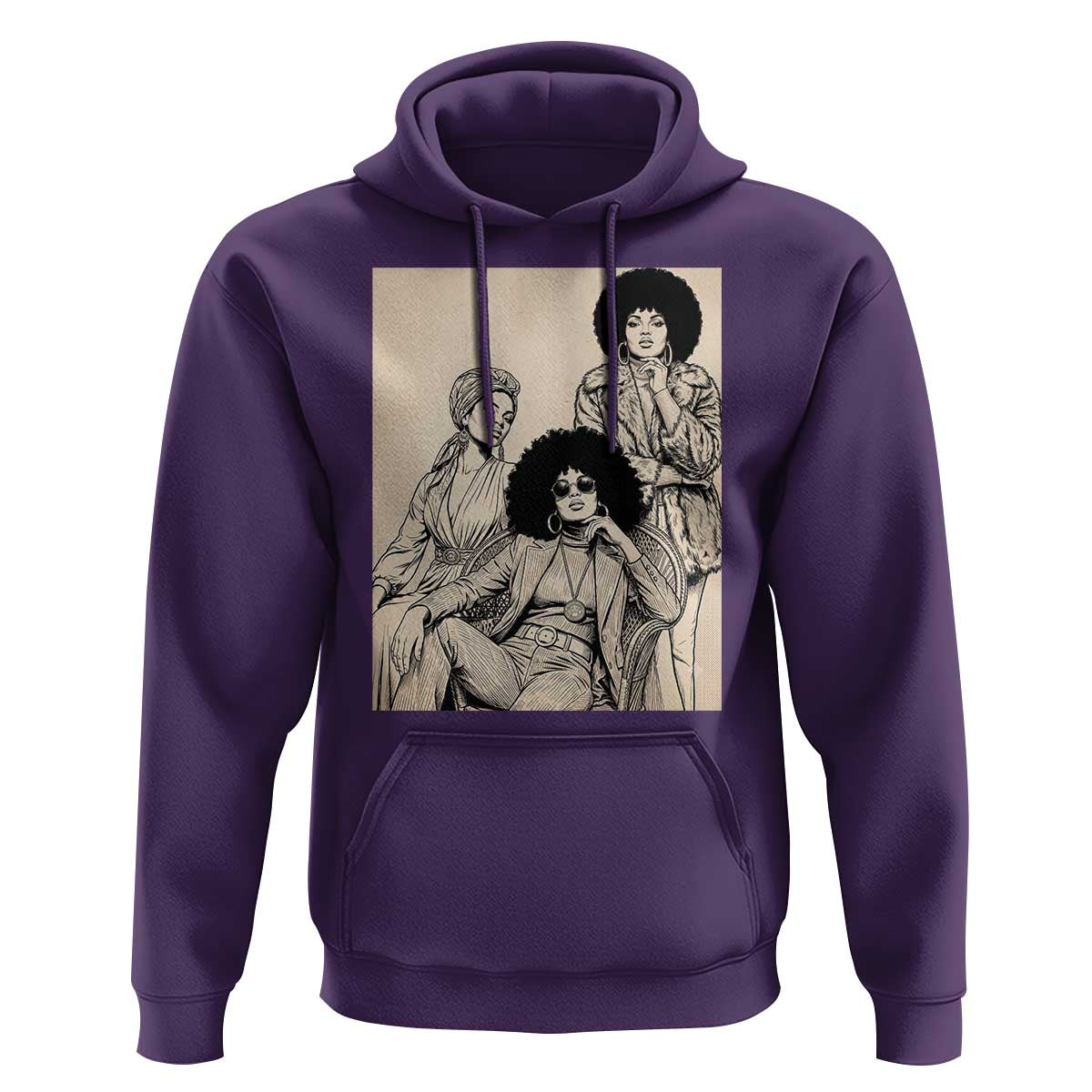 Vintage 70s Afro Queen Black Girl Pride Fashion Hoodie