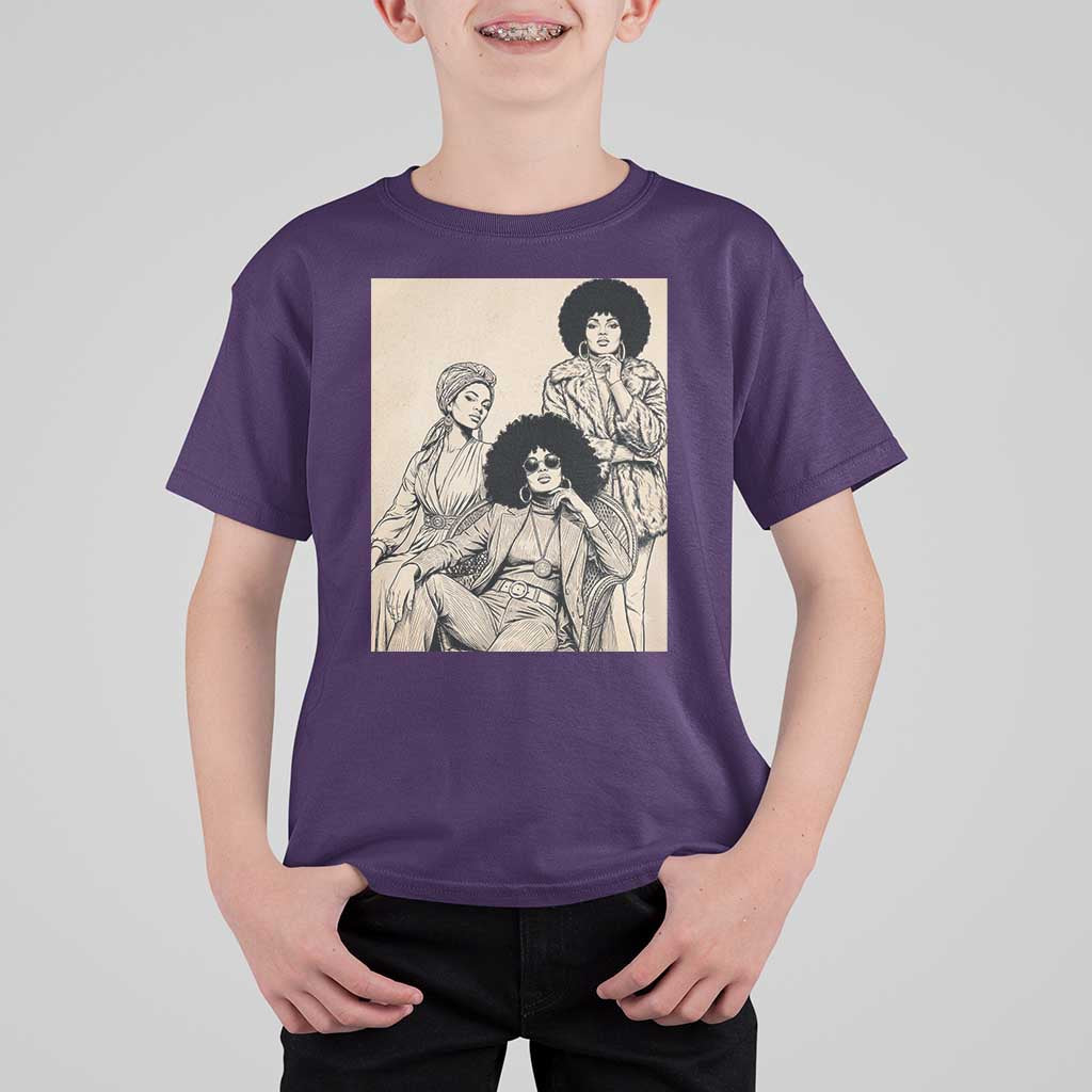 Vintage 70s Afro Queen Black Girl Pride Fashion T Shirt For Kid