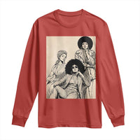 Vintage 70s Afro Queen Black Girl Pride Fashion Long Sleeve Shirt