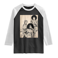 Vintage 70s Afro Queen Black Girl Pride Fashion Raglan Shirt