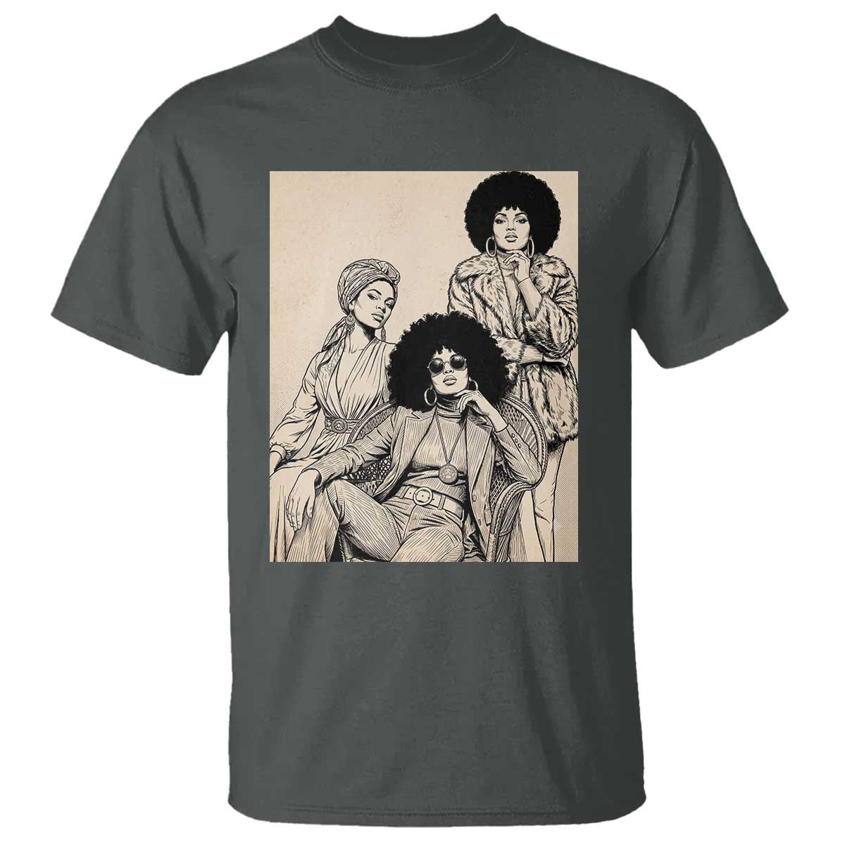 Vintage 70s Afro Queen Black Girl Pride Fashion T Shirt