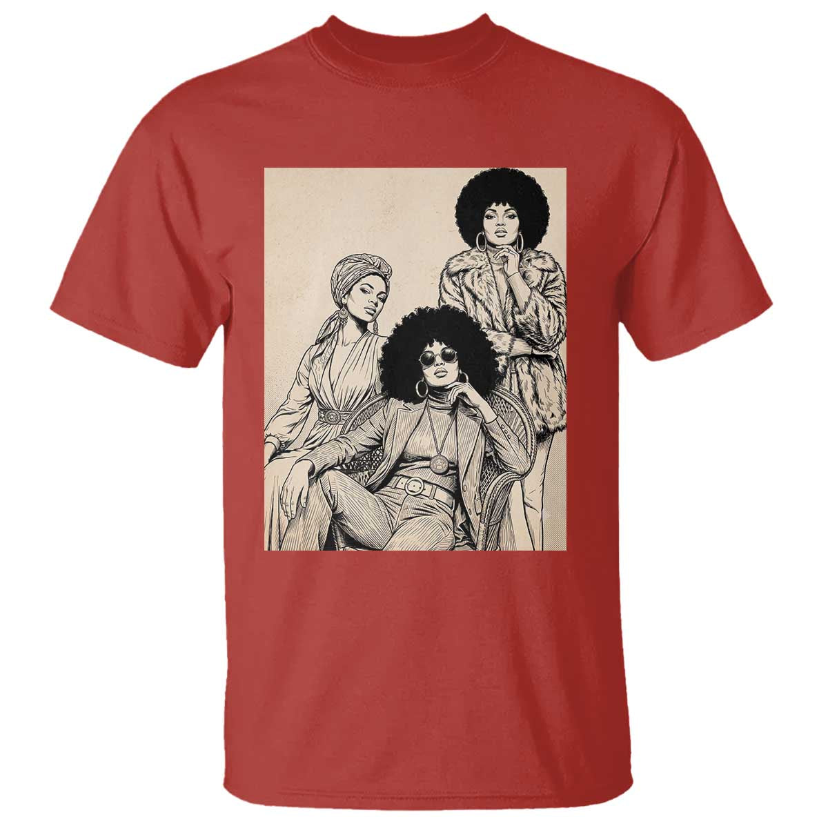 Vintage 70s Afro Queen Black Girl Pride Fashion T Shirt