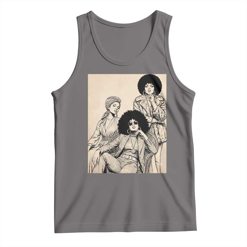 Vintage 70s Afro Queen Black Girl Pride Fashion Tank Top