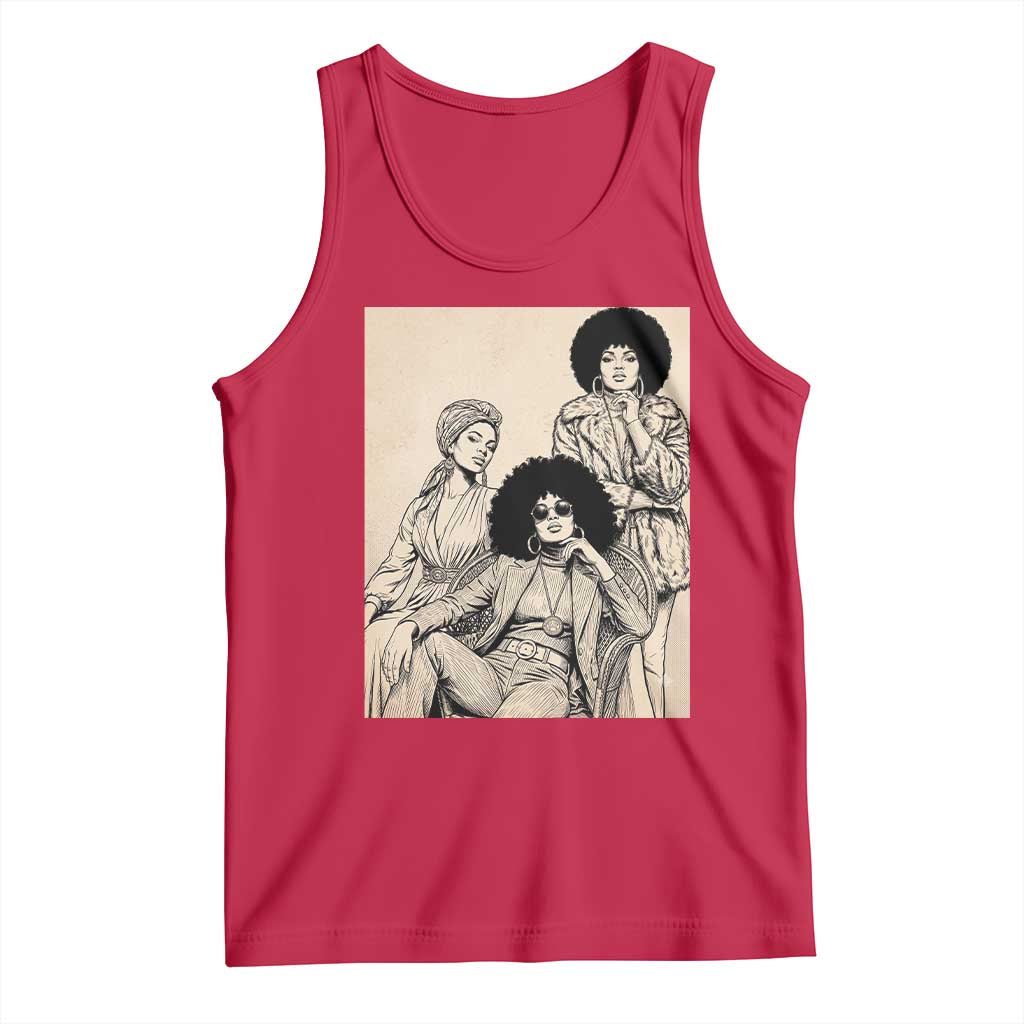 Vintage 70s Afro Queen Black Girl Pride Fashion Tank Top