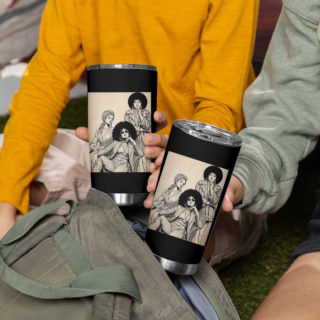 Vintage 70s Afro Queen Black Girl Pride Fashion Tumbler Cup