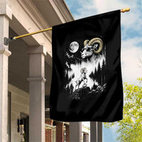 Cool Ram Wearing Sunglasses Moon Nature Vintage Graphic Garden Flag