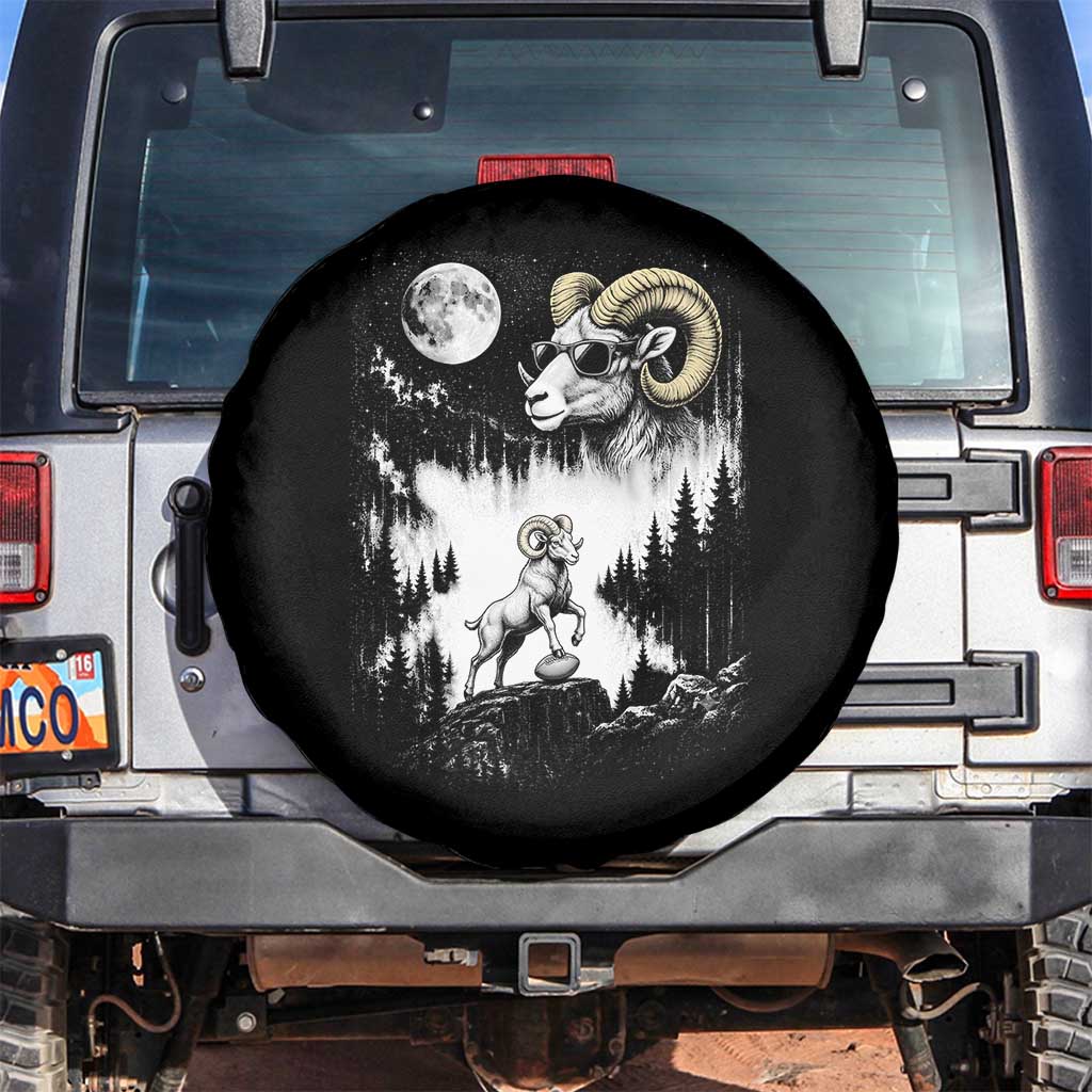 Cool Ram Wearing Sunglasses Moon Nature Vintage Graphic Spare Tire Cover