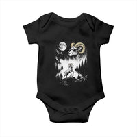 Cool Ram Wearing Sunglasses Moon Nature Vintage Graphic Baby Onesie