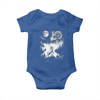 Cool Ram Wearing Sunglasses Moon Nature Vintage Graphic Baby Onesie