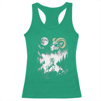 Cool Ram Wearing Sunglasses Moon Nature Vintage Graphic Racerback Tank Top