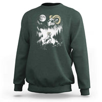 Cool Ram Wearing Sunglasses Moon Nature Vintage Graphic Sweatshirt
