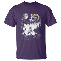 Cool Ram Wearing Sunglasses Moon Nature Vintage Graphic T Shirt