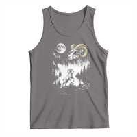 Cool Ram Wearing Sunglasses Moon Nature Vintage Graphic Tank Top