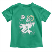 Cool Ram Wearing Sunglasses Moon Nature Vintage Graphic Toddler T Shirt