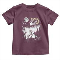 Cool Ram Wearing Sunglasses Moon Nature Vintage Graphic Toddler T Shirt