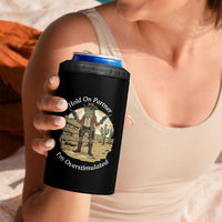 Hold On Partner I Am Overstimulated 4 in 1 Can Cooler Tumbler Funny Cowboy Frog
