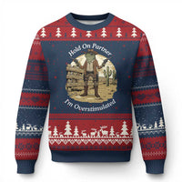 Hold On Partner I Am Overstimulated Ugly Christmas Sweater Funny Cowboy Frog - Wonder Print Shop