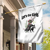 Cowboy Frog Riding Raccoon Garden Flag Let's Go Girls - Wonder Print Shop