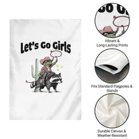 Cowboy Frog Riding Raccoon Garden Flag Let's Go Girls - Wonder Print Shop