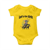 Cowboy Frog Riding Raccoon Baby Onesie Let's Go Girls - Wonder Print Shop