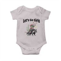 Cowboy Frog Riding Raccoon Baby Onesie Let's Go Girls - Wonder Print Shop