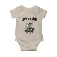 Cowboy Frog Riding Raccoon Baby Onesie Let's Go Girls - Wonder Print Shop