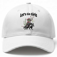 Cowboy Frog Riding Raccoon Baseball Cap Let's Go Girls