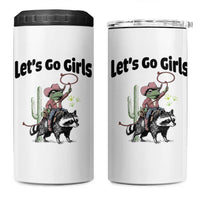 Cowboy Frog Riding Raccoon 4 in 1 Can Cooler Tumbler Let's Go Girls