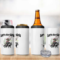 Cowboy Frog Riding Raccoon 4 in 1 Can Cooler Tumbler Let's Go Girls