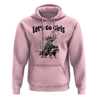 Cowboy Frog Riding Raccoon Hoodie Let's Go Girls - Wonder Print Shop