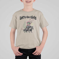 Cowboy Frog Riding Raccoon T Shirt For Kid Let's Go Girls - Wonder Print Shop