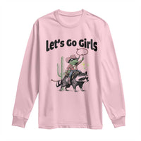 Cowboy Frog Riding Raccoon Long Sleeve Shirt Let's Go Girls - Wonder Print Shop
