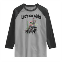 Cowboy Frog Riding Raccoon Raglan Shirt Let's Go Girls - Wonder Print Shop