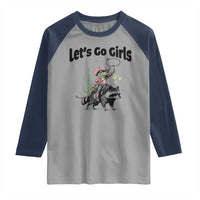 Cowboy Frog Riding Raccoon Raglan Shirt Let's Go Girls - Wonder Print Shop