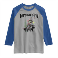 Cowboy Frog Riding Raccoon Raglan Shirt Let's Go Girls - Wonder Print Shop